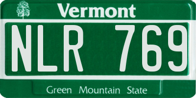 VT license plate NLR769
