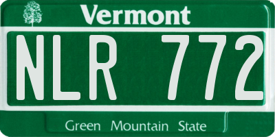 VT license plate NLR772