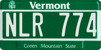 VT license plate NLR774