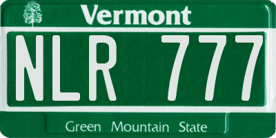 VT license plate NLR777