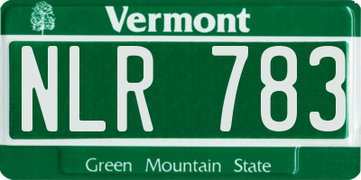 VT license plate NLR783