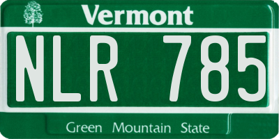VT license plate NLR785