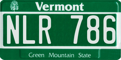 VT license plate NLR786