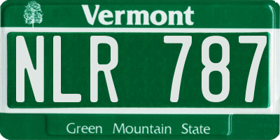 VT license plate NLR787