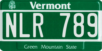 VT license plate NLR789