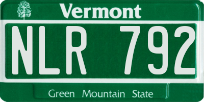 VT license plate NLR792