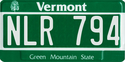 VT license plate NLR794