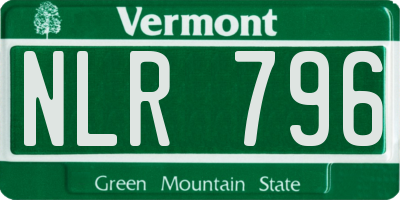 VT license plate NLR796
