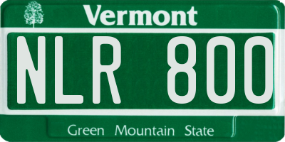 VT license plate NLR800