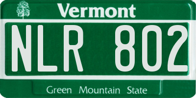VT license plate NLR802