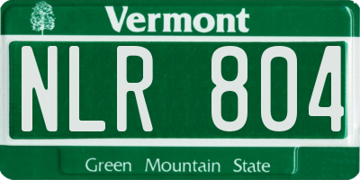 VT license plate NLR804