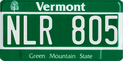 VT license plate NLR805