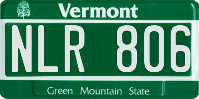 VT license plate NLR806