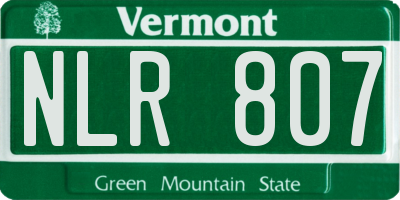 VT license plate NLR807