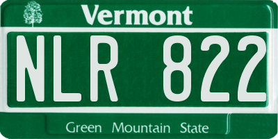 VT license plate NLR822