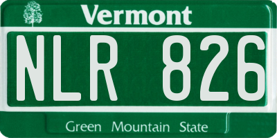 VT license plate NLR826