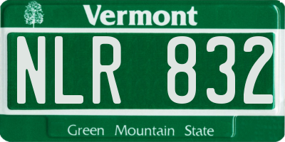 VT license plate NLR832
