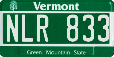 VT license plate NLR833