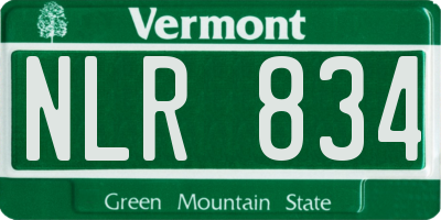 VT license plate NLR834