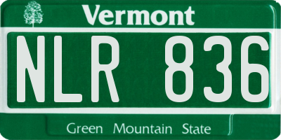 VT license plate NLR836