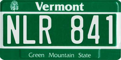 VT license plate NLR841