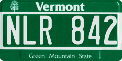 VT license plate NLR842
