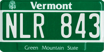 VT license plate NLR843