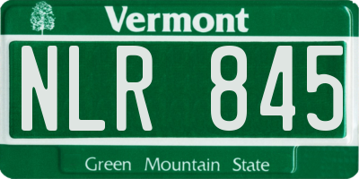 VT license plate NLR845