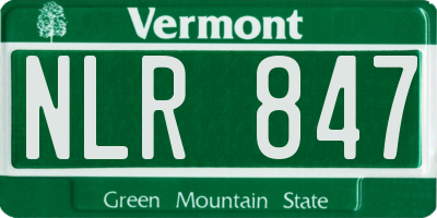 VT license plate NLR847