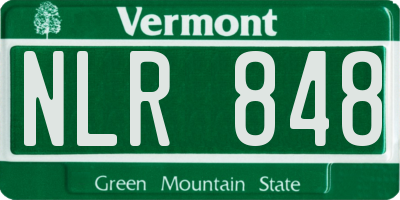 VT license plate NLR848