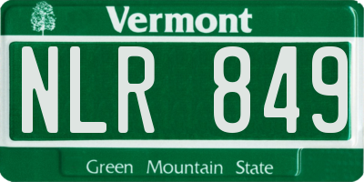 VT license plate NLR849