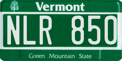 VT license plate NLR850