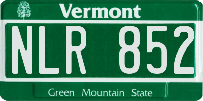 VT license plate NLR852