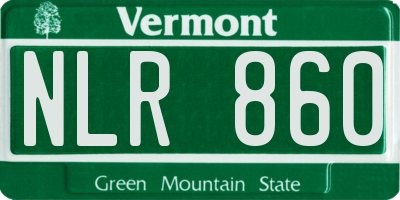 VT license plate NLR860