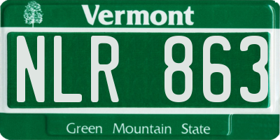 VT license plate NLR863