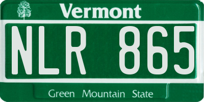 VT license plate NLR865
