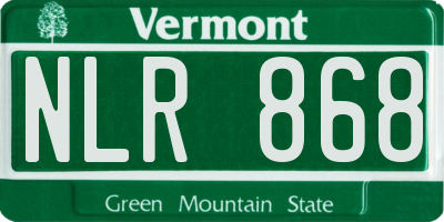 VT license plate NLR868