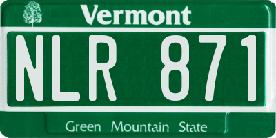 VT license plate NLR871