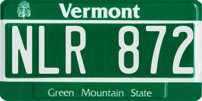 VT license plate NLR872