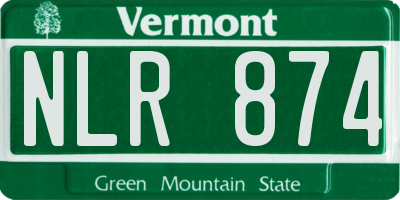 VT license plate NLR874