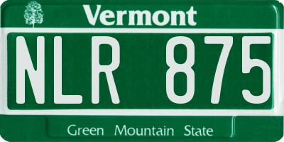 VT license plate NLR875