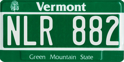 VT license plate NLR882