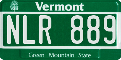 VT license plate NLR889