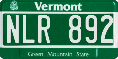 VT license plate NLR892