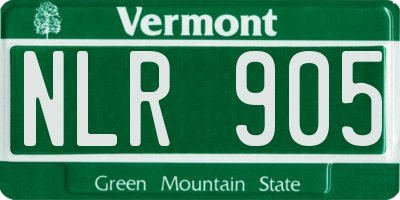 VT license plate NLR905