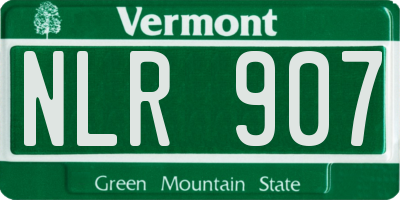 VT license plate NLR907