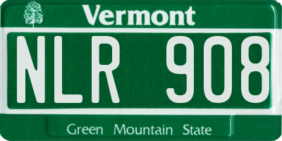 VT license plate NLR908