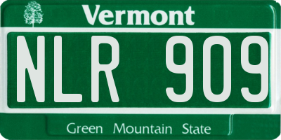VT license plate NLR909