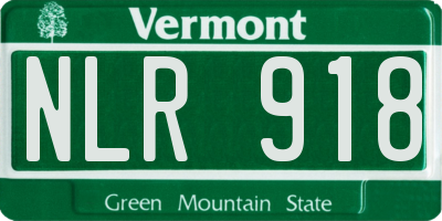 VT license plate NLR918