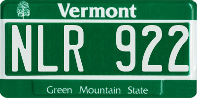 VT license plate NLR922